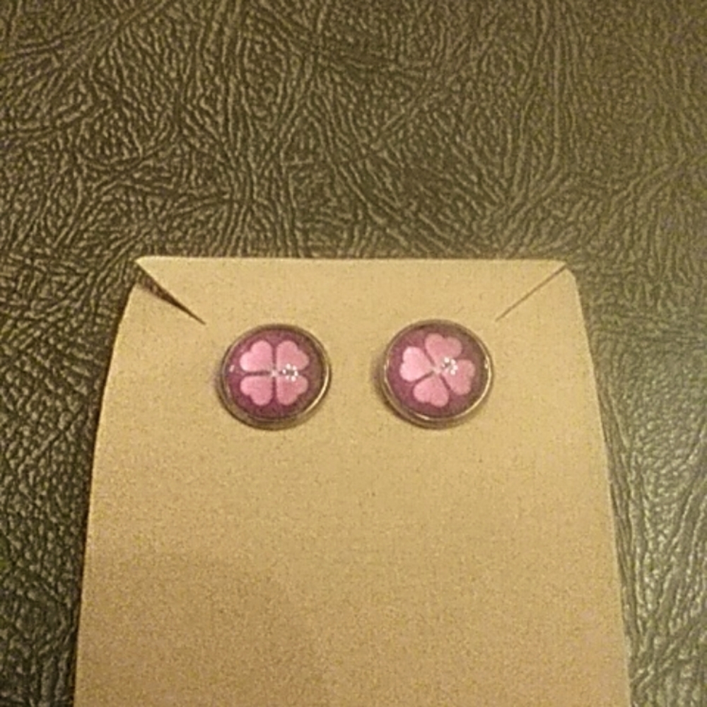 🌞☀️Pink 4 Leaf Clover 🍀 Earrings🌞☀️
